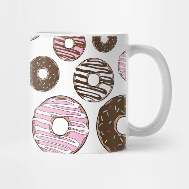 Pattern Of Donuts, Pink Donuts, Brown Donuts by Jelena Dunčević